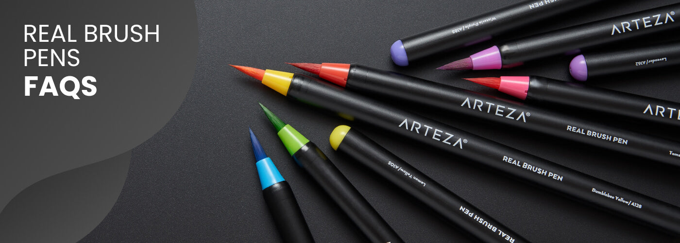 Arteza Real Brush Pens, 96 Paint Markers with Flexible Brush Tips