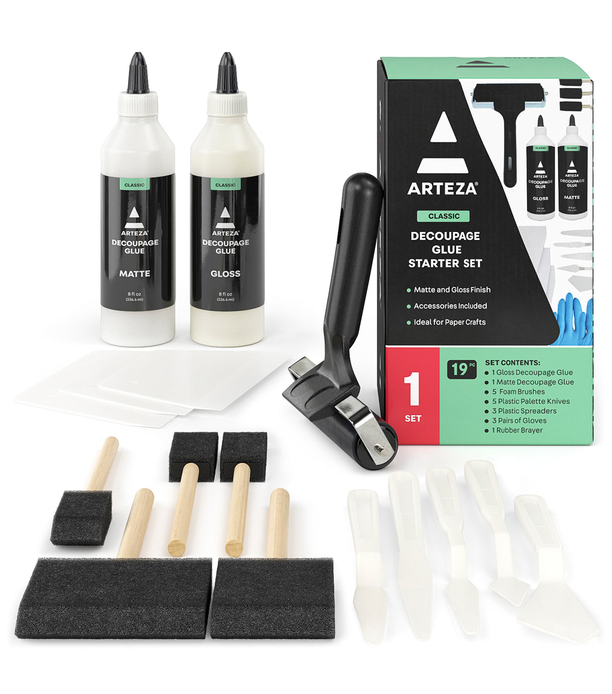 ARTEZA All-Purpose Craft Glue, 4-Pack, Fast-Drying Clear Glue for Crafts,  Ideal for Wood, Fabric, Plastic, Glass, Metal, Ceramic, Jewelry, Model