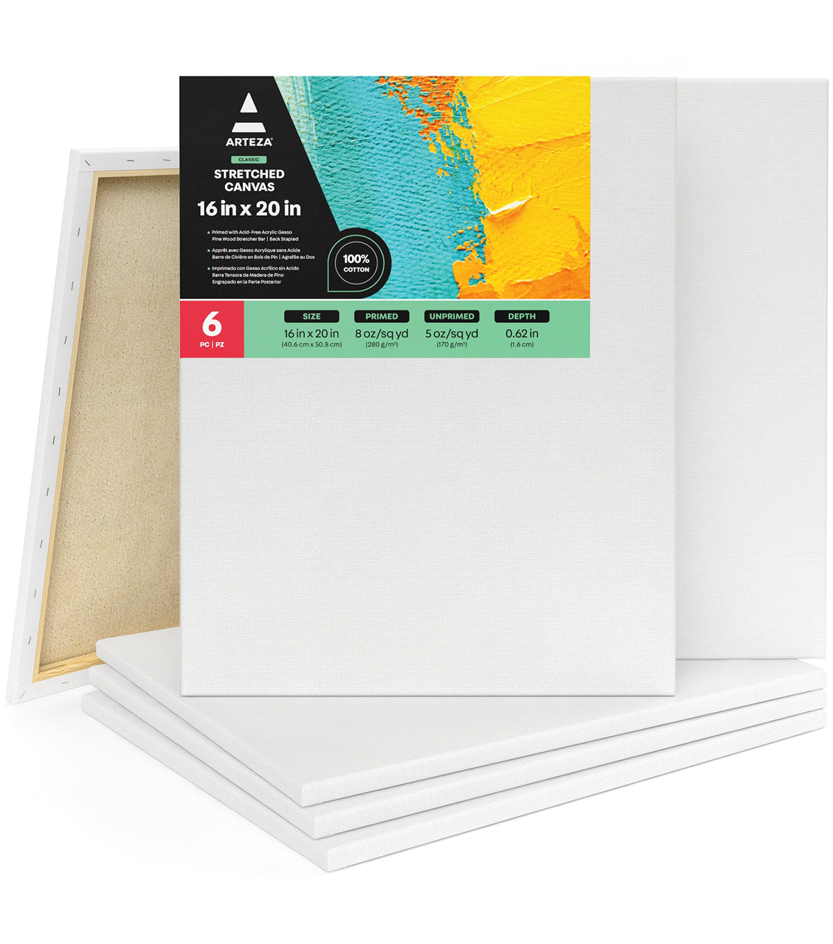 Classic Stretched Canvas, 16 x 20 - Pack of 6