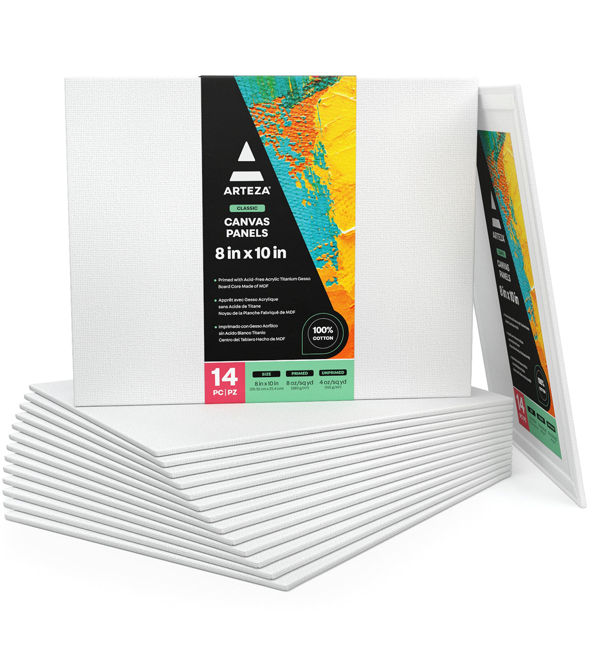 Arteza Classic Blank Triangle Stretched Canvas, 8, Blank Canvas