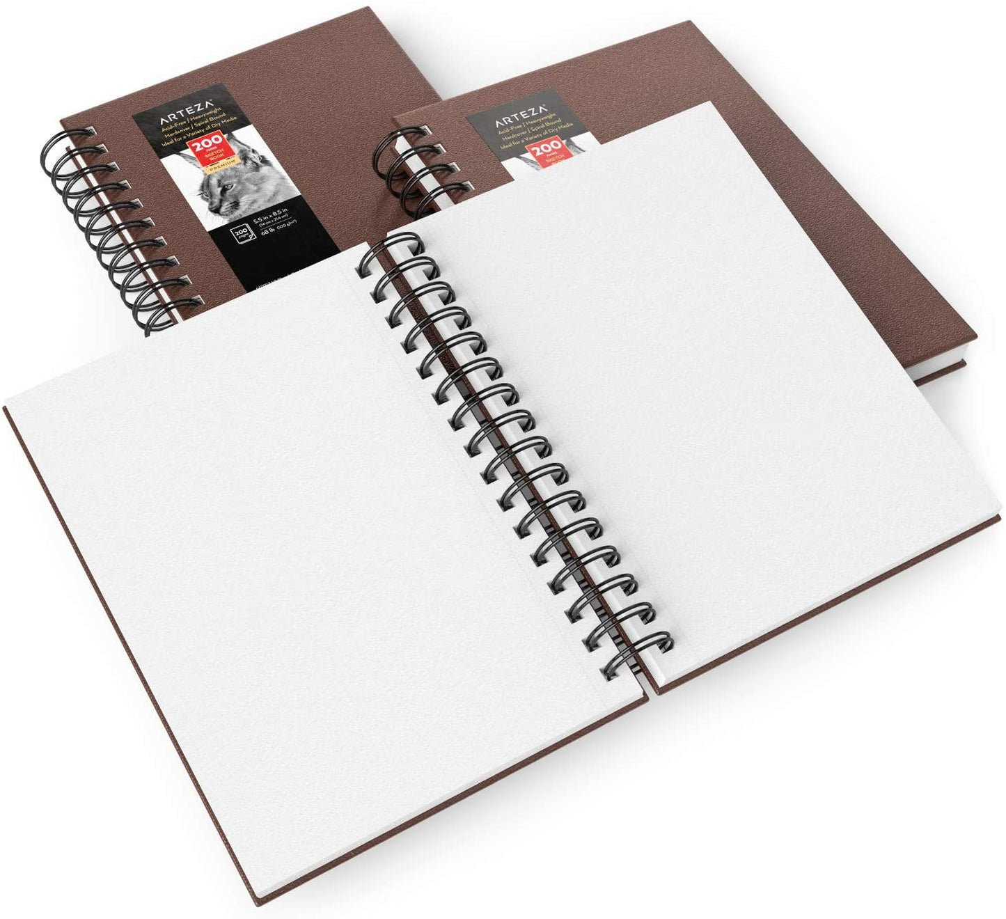 Sketchbook Spiral-Bound Hardcover Brown 5.5x8.5” - Pack of 3
