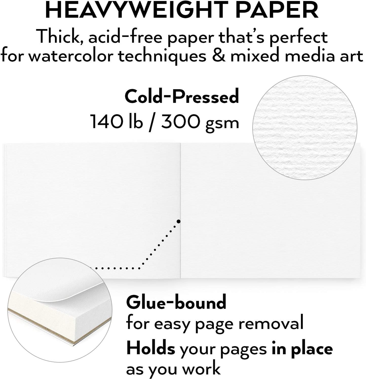 Watercolor Pad, Cold Pressed, 9" x 12", 32 Sheets - Pack of 2