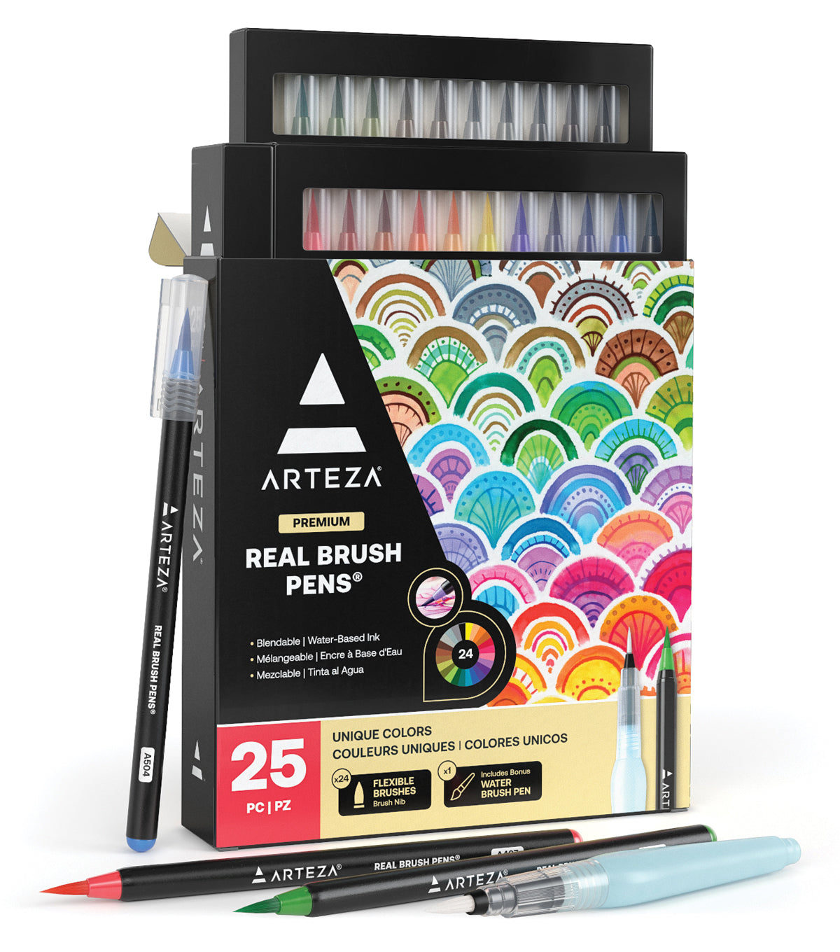 Arteza Real Brush Pens, 48 Colors for Watercolor Painting