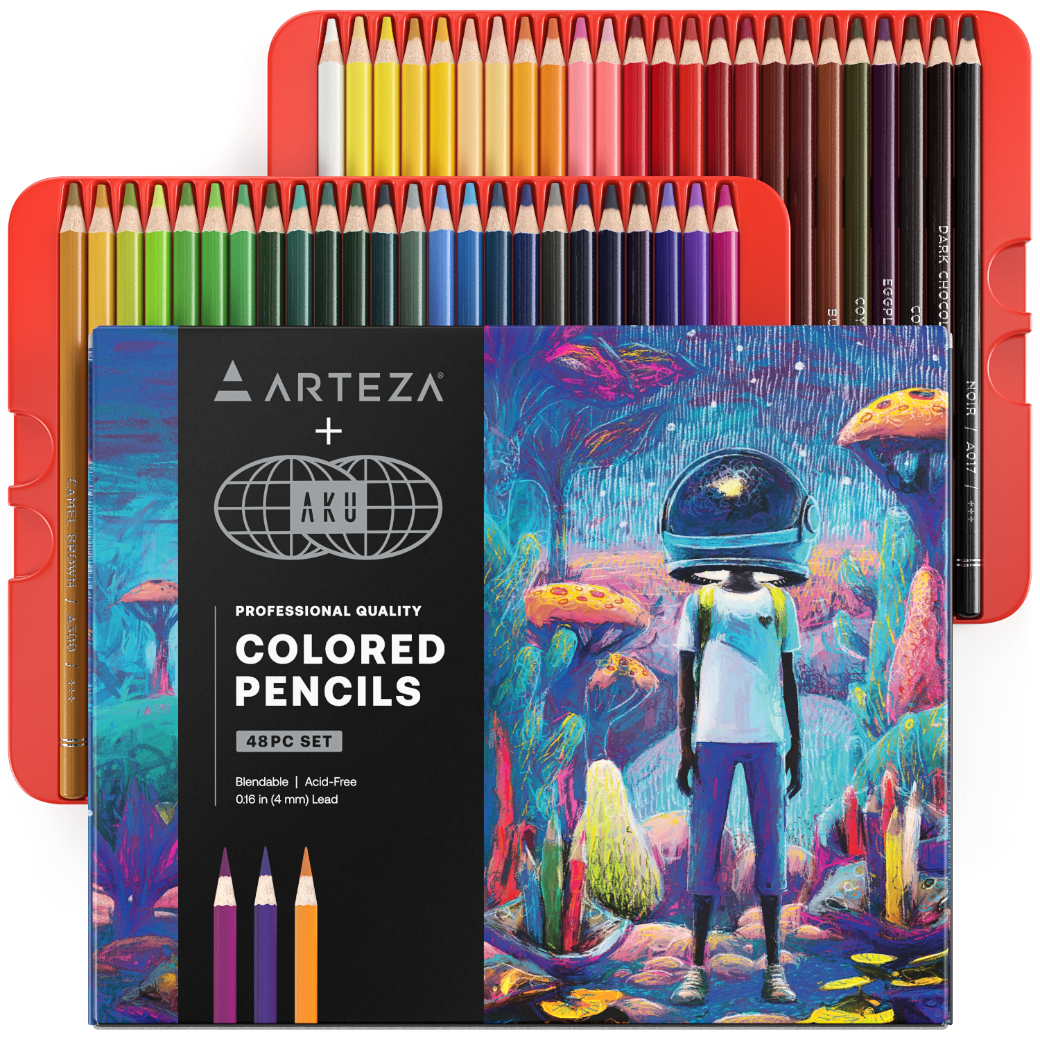 48 Pro Colored Coloring Pencils Adult Coloring Books, Drawing