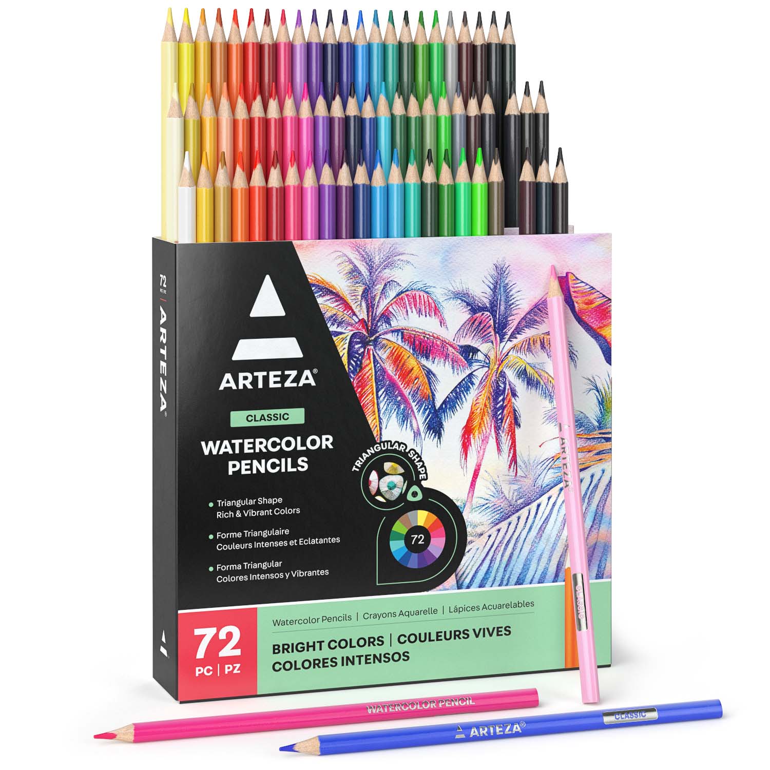 ArtBeek Colored Pencils, Professional Set of 72 Colors, Soft Wax-Based  Cores, Art Supplies for Drawing Art and Sketching