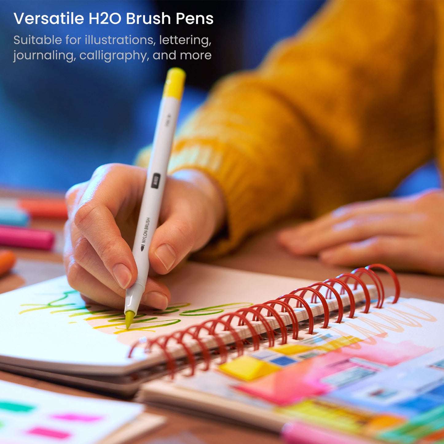 EverBlend® Ultra H2O Brush Pens, Bright & Neon Tones - Set of 24