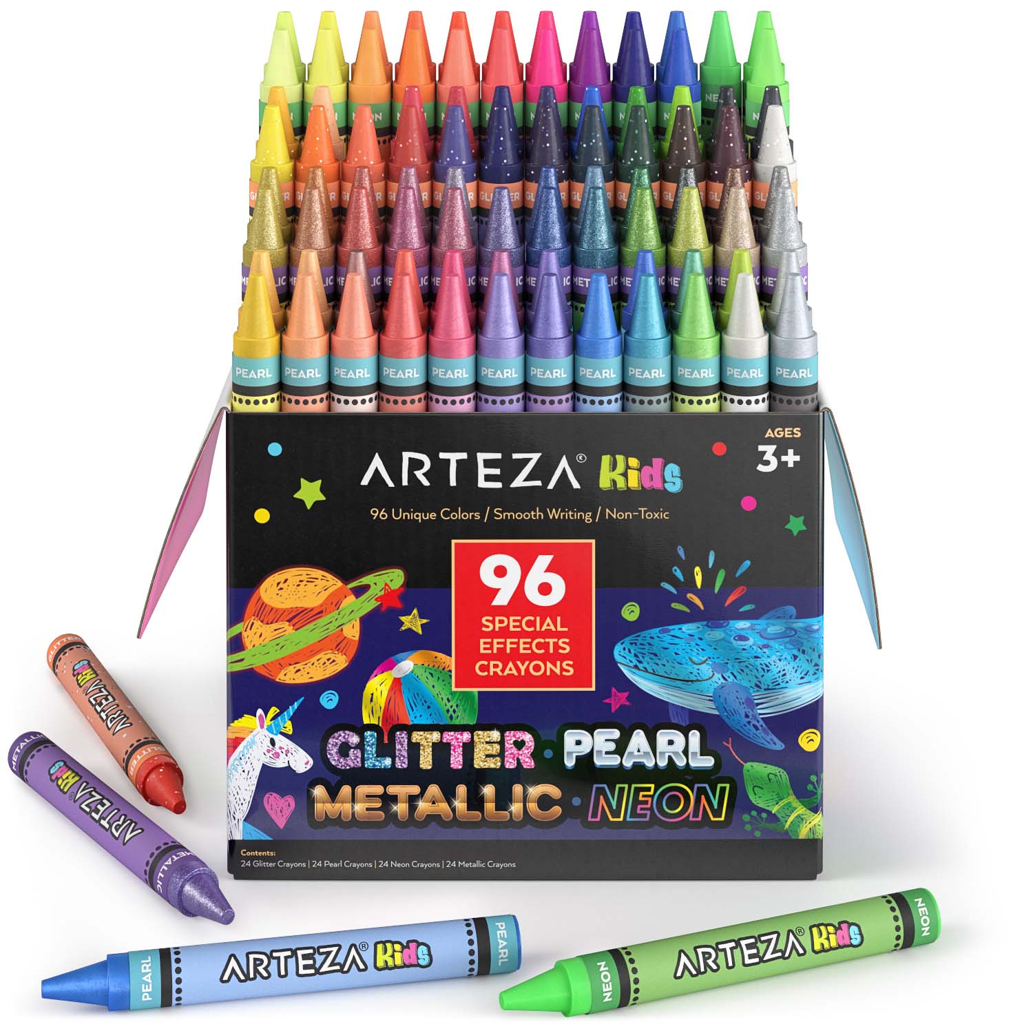 Crayola Crayon Set, 96 Pieces Coloring Set, Child Ages 3+