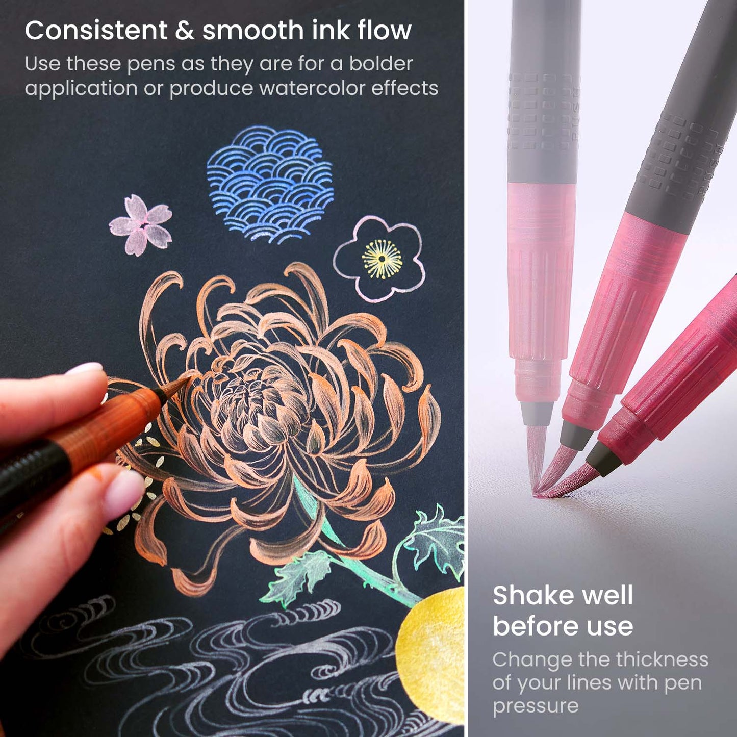 Real Brush Pens® Metallic Liquid Ink - Set of 16