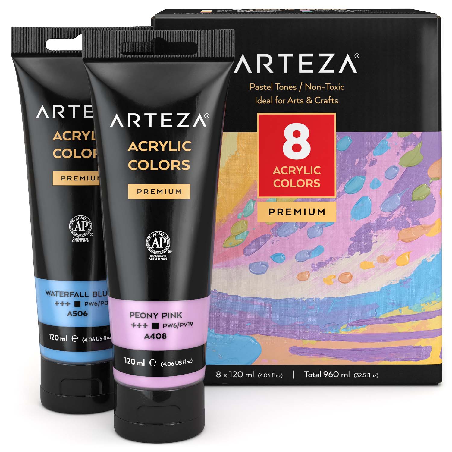 Arteza Oil-Based Paint Markers, Pastel Tones - Set of 8