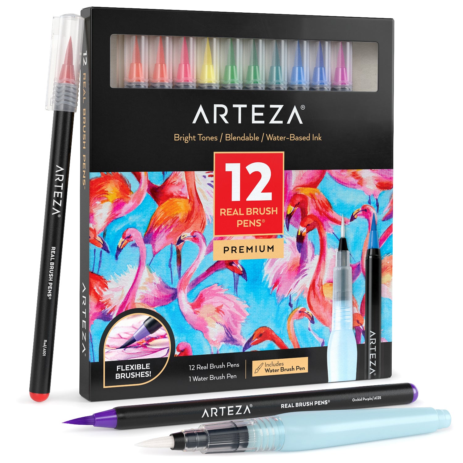 Arteza Real Brush Pens - Watercolor (Set of 24)