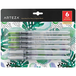 Water Brush Pens - Set of 6 Assorted Tips