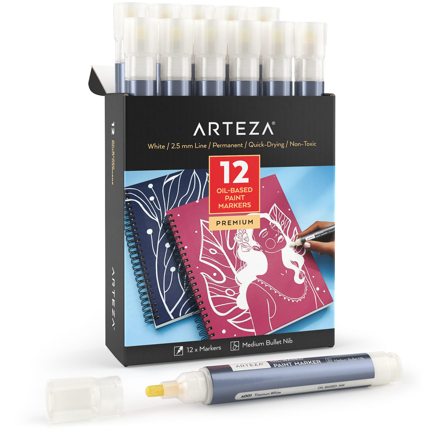 Classic Oil-Based Paint Markers - Set of 10 | Arteza