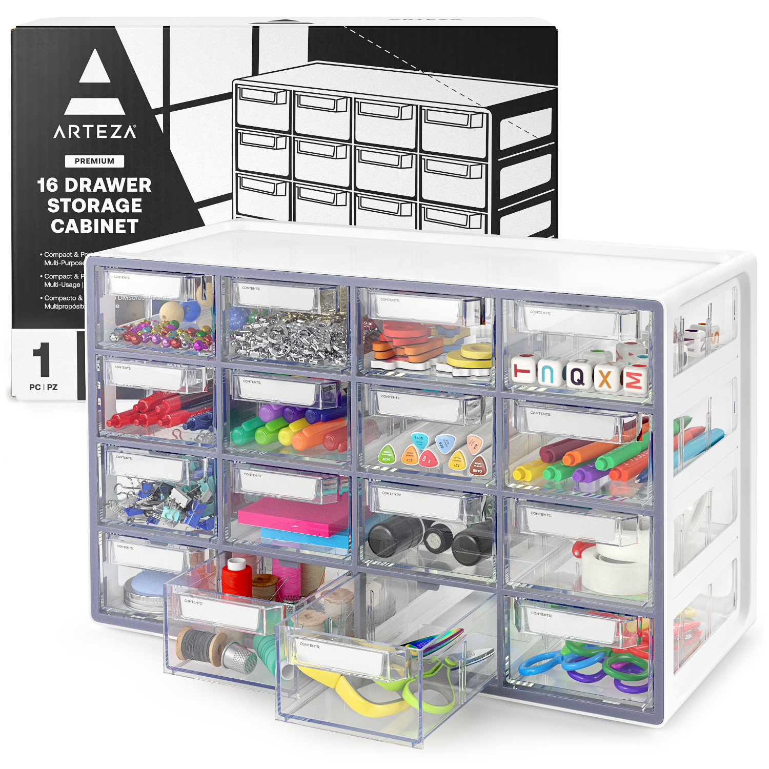 1pc Art Supplies Storage Box, Transparent Drawer Type Storage Box