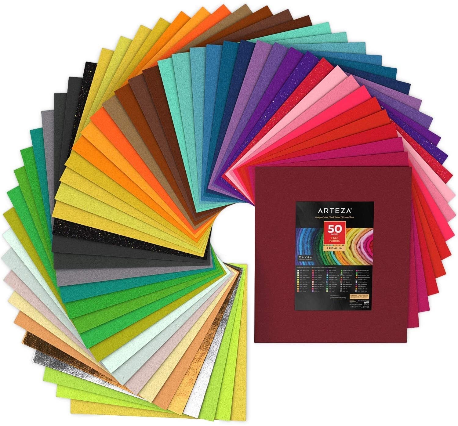 Orchip Stiff Felt Fabric, Assorted Colors, 4 inchx6 inch Sheets - 40 Pack, Size: 10