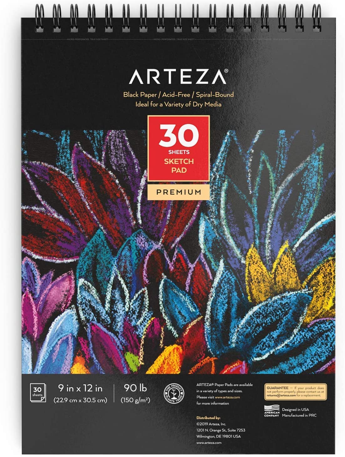 Arteza Marker Paper Pad, 9”x12”, 50 Sheets, Glue-Bound