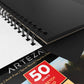 Black Paper Sketch Pad, 5.5" x 8.5", 50 Sheets - Pack of 3