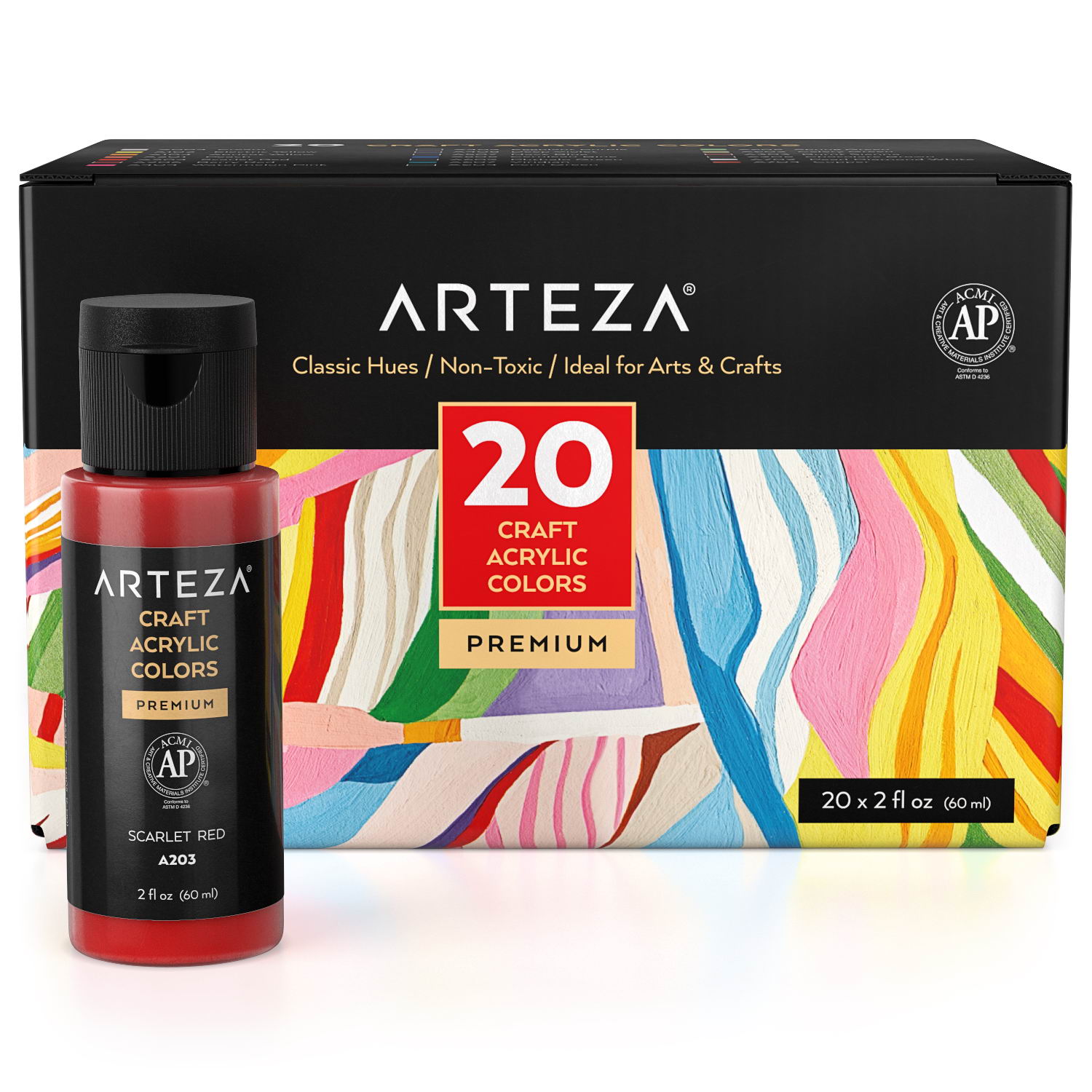 ARTEZA Arteza Acrylic Pouring Paint Art Supply Kit, 60ml Bottle