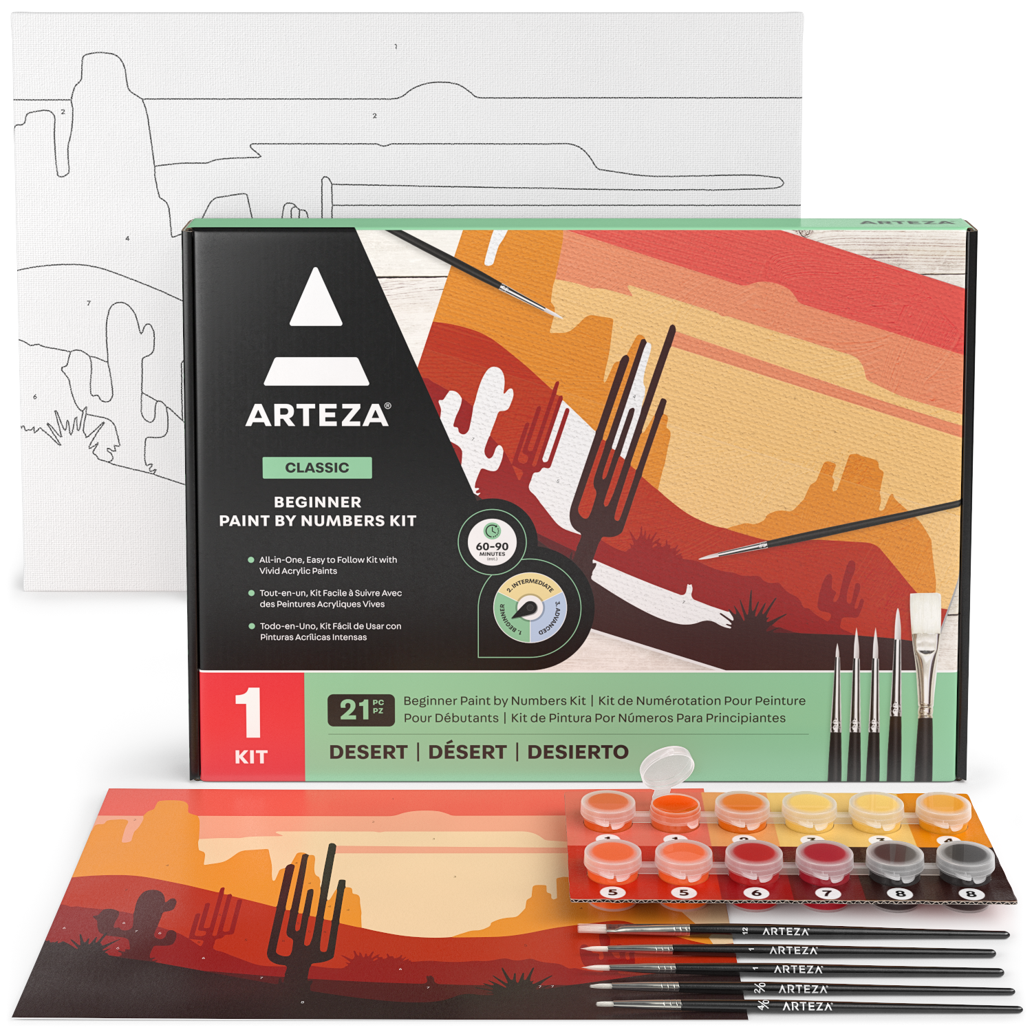 Paint by Numbers, Desert - Beginner Level Kit by Arteza