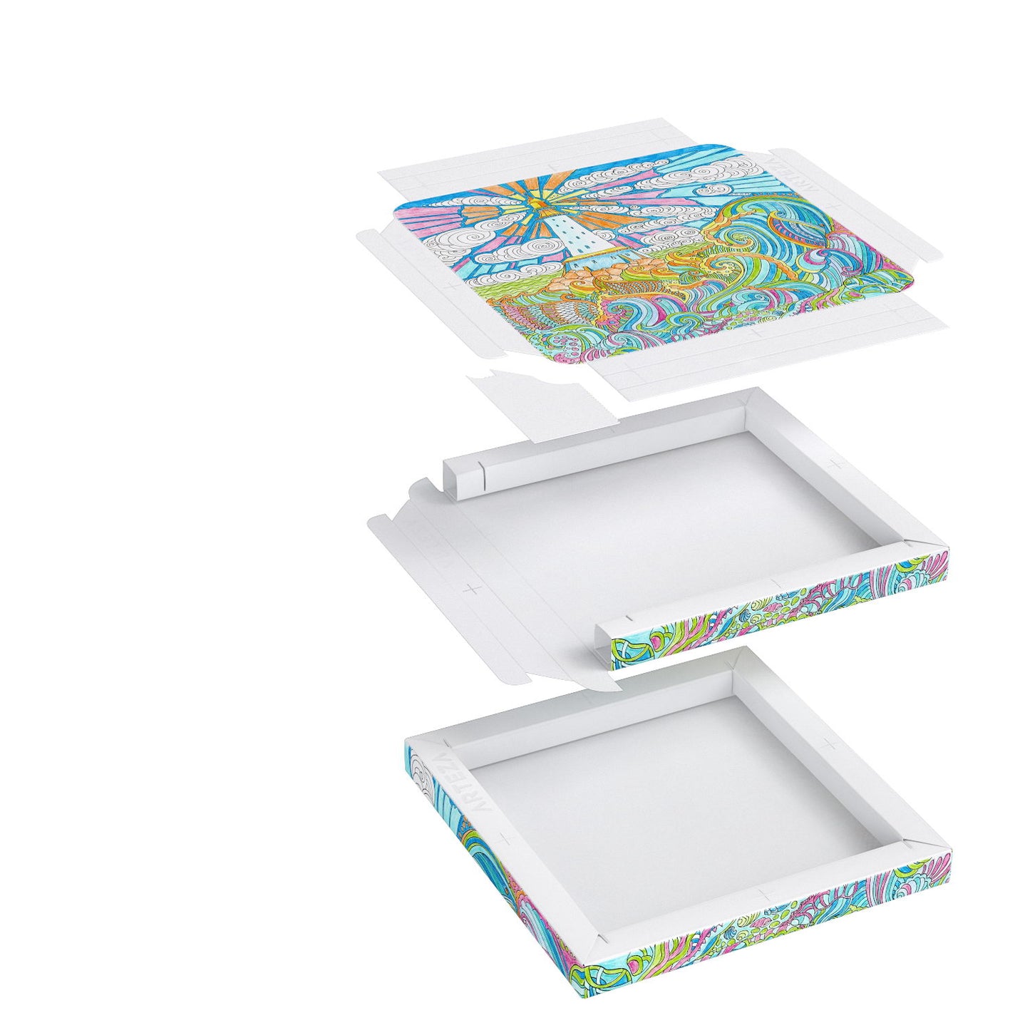 DIY Frame Foldable Canvas, Coloring Book Ocean, 8" x 8", 30 sheets