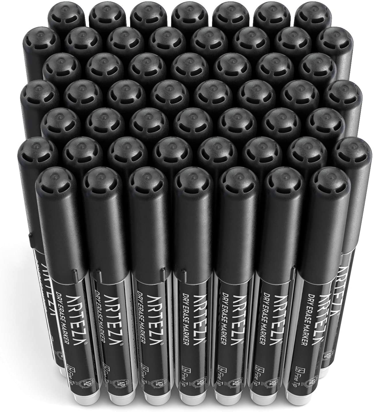 Dry Erase Markers, Black, Fine Tip - Pack of 52