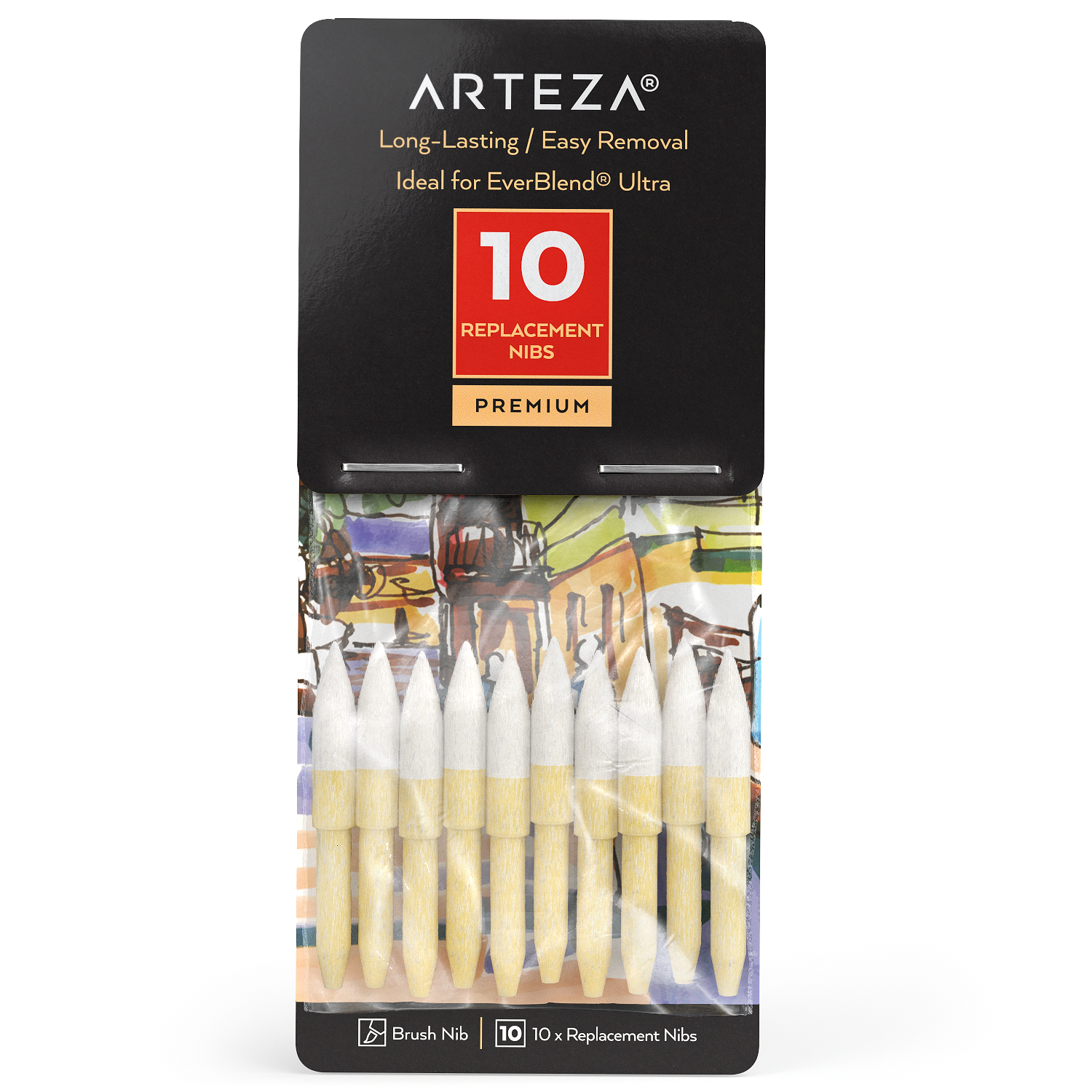 EverBlend Ultra Art Markers, Brush Nib, Bright Colors - Set of 12 - Arteza