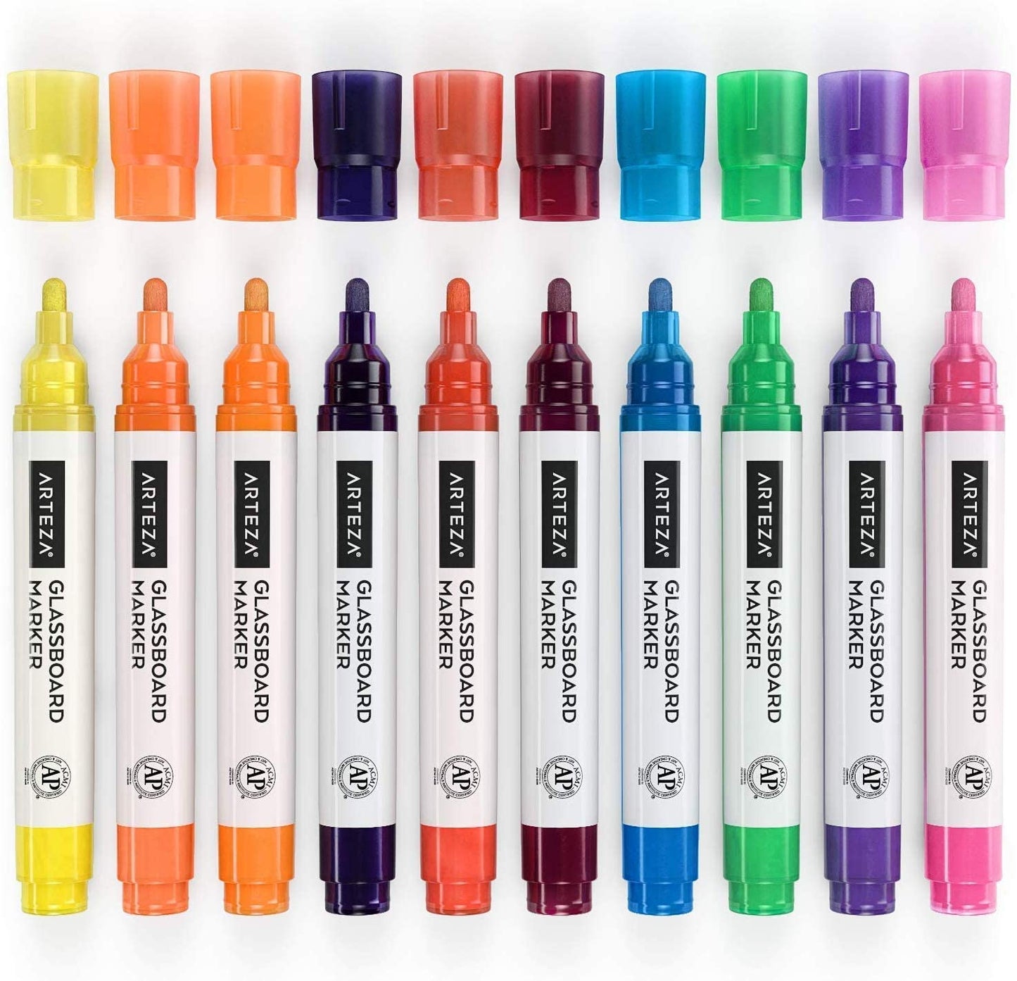 Glassboard Markers, Neon Colors - Set of 10