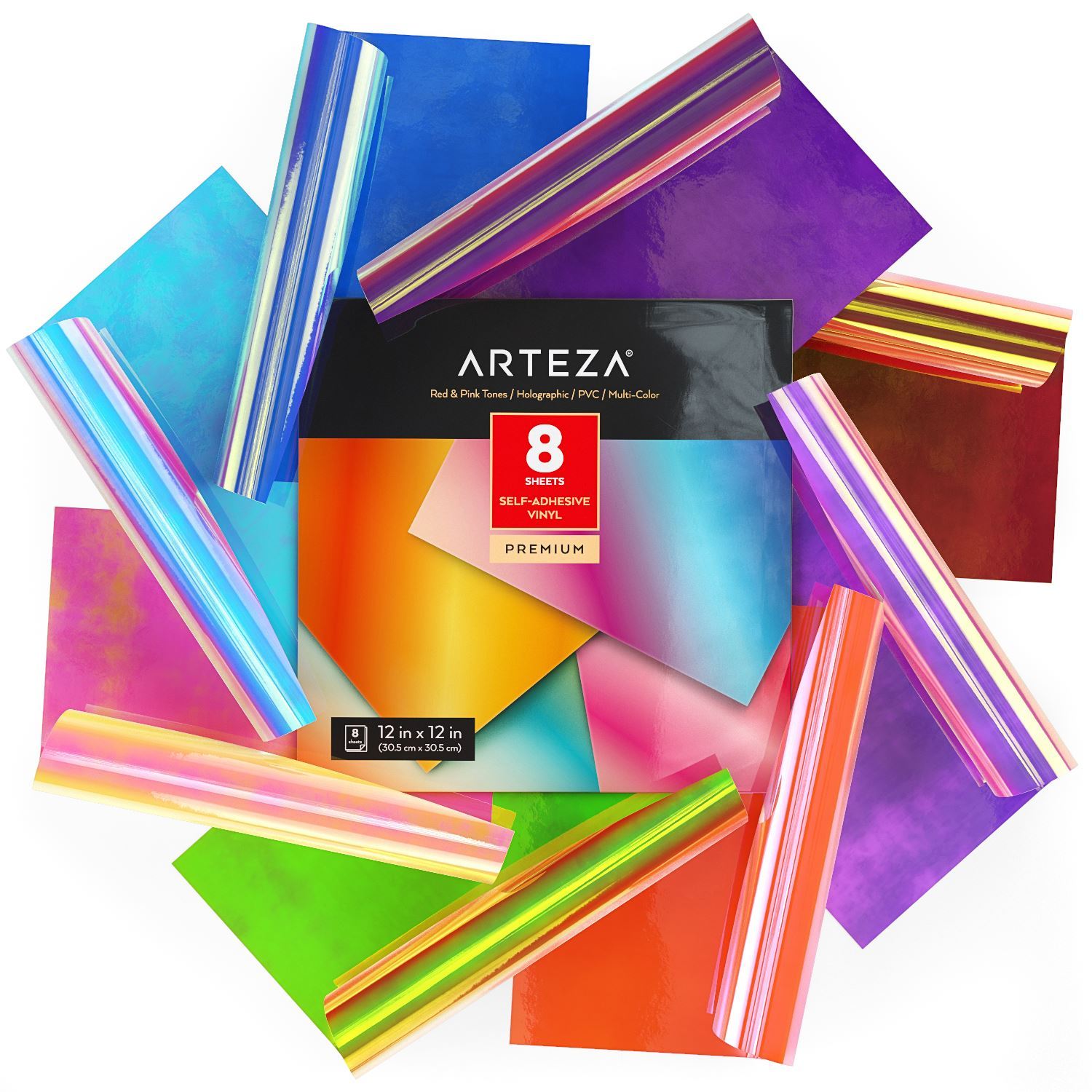 Holographic Adhesive Vinyl, Red & Tones – Arteza.com