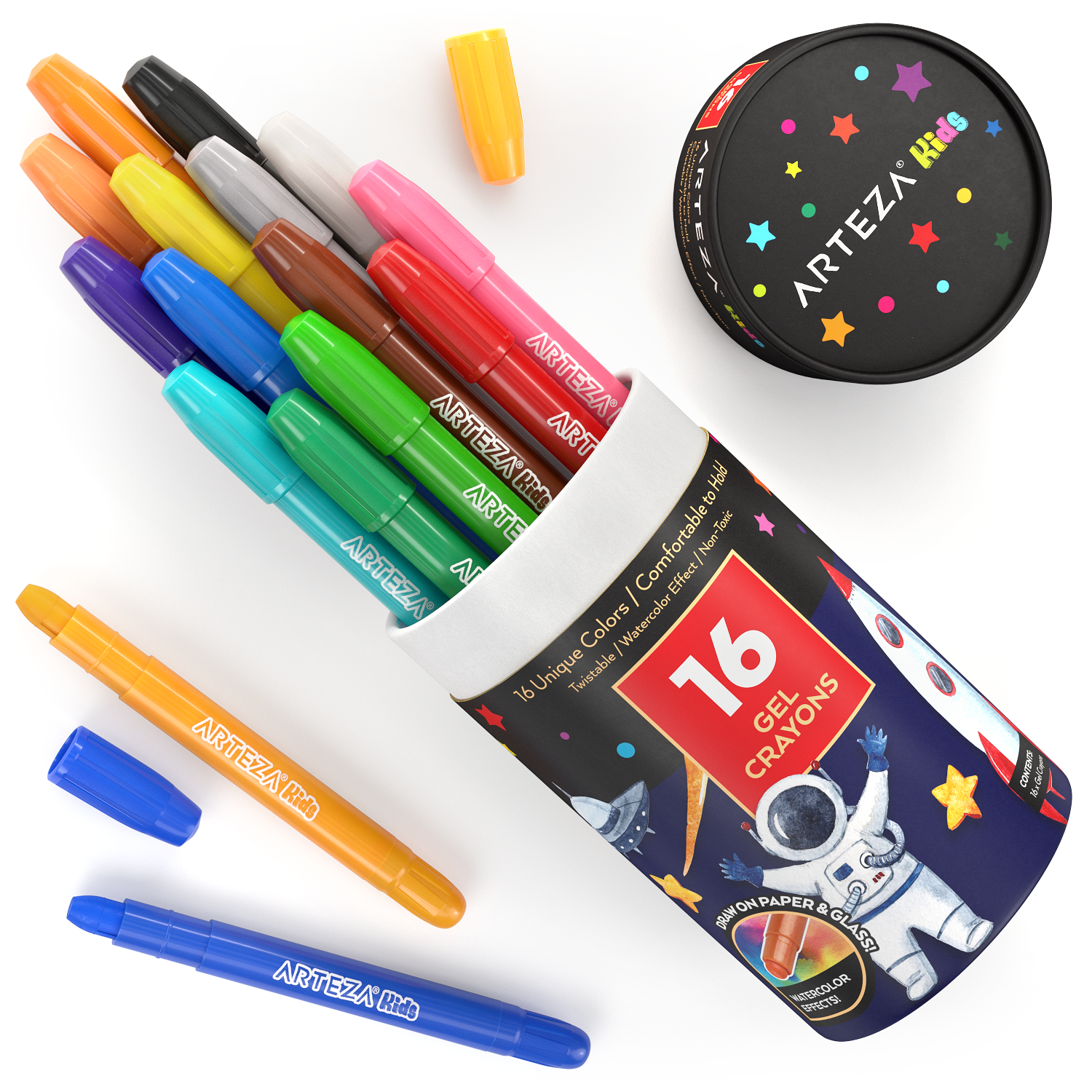 Arteza Kids Jumbo Crayons, Set of 36 Colors, Vivid Toddler Crayons from Wax, Art Supplies for Kids Craft and Drawing Activities