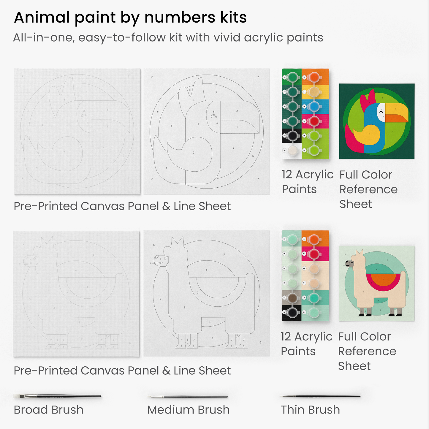Kids Paint by Numbers Kit, Animals