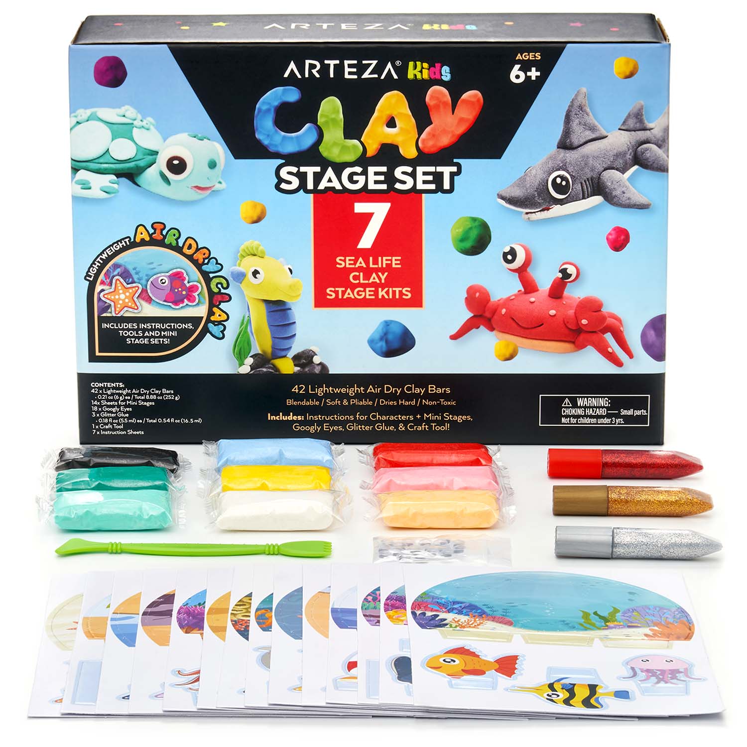 Arteza Kids Sea Life Small Stage Clay Kit - 78 Pieces