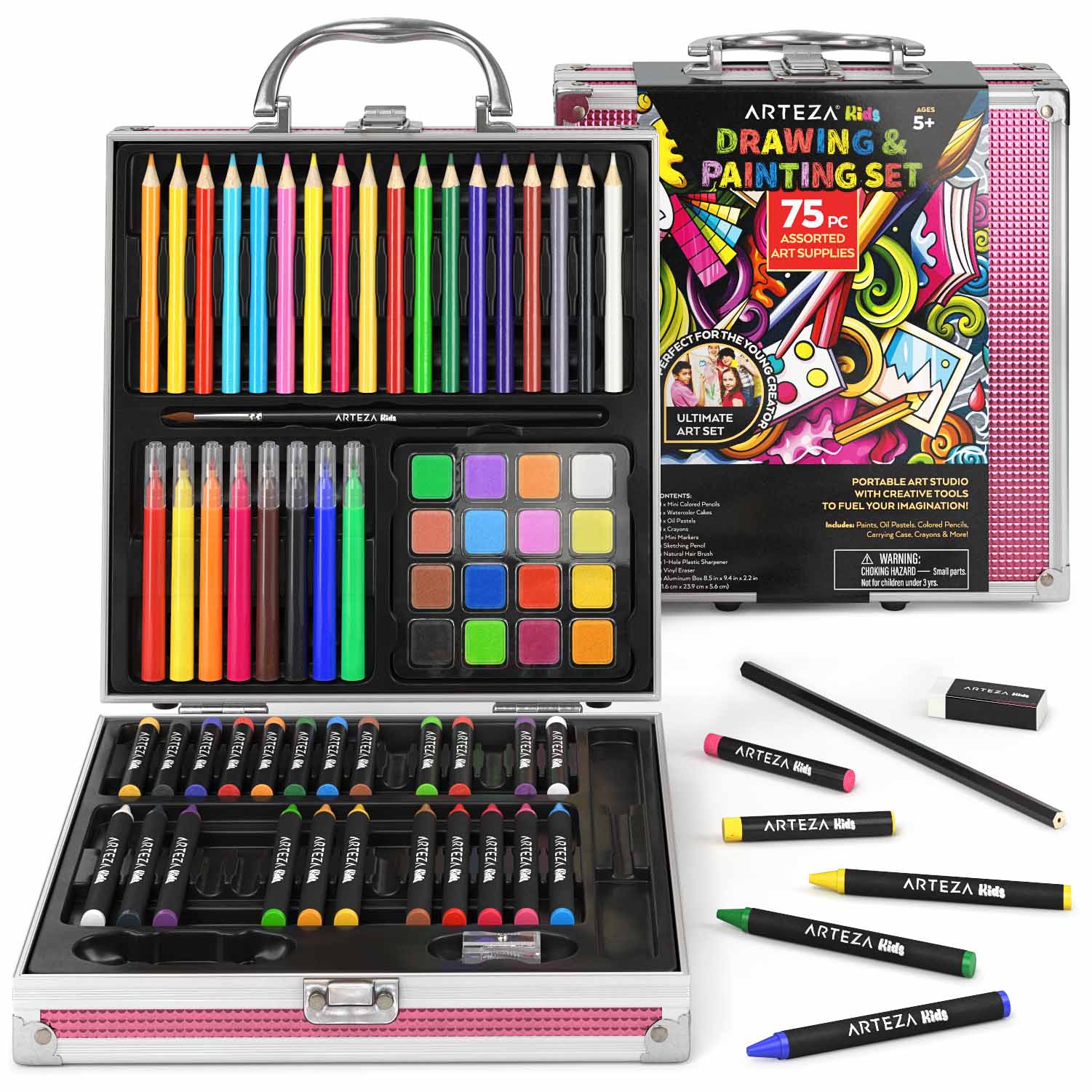 Buy 100 Piece Drawing Set for Adults,kits. Colored Pencils