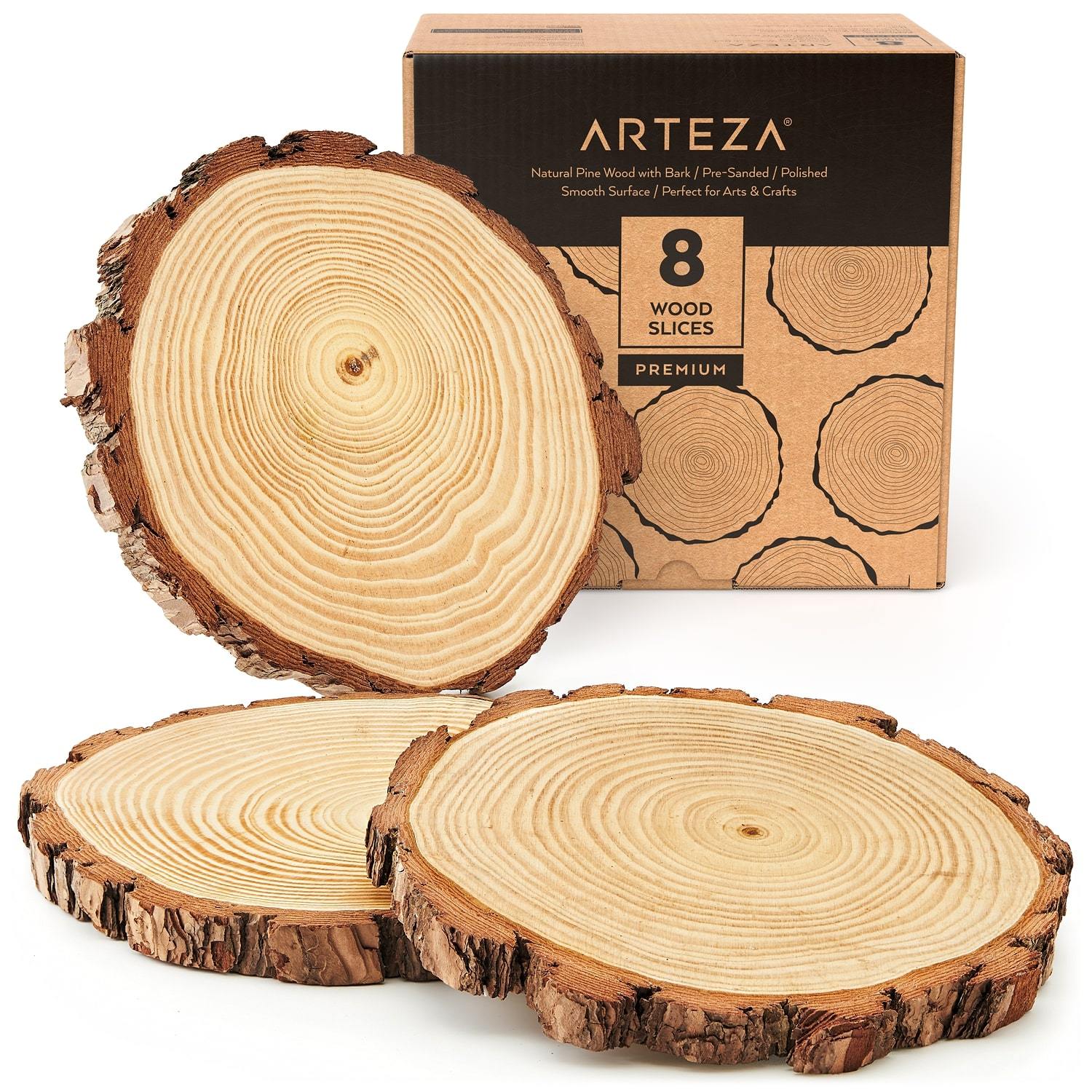 Arteza Large Wood Slices - Set of 8 Size: 0.8 in