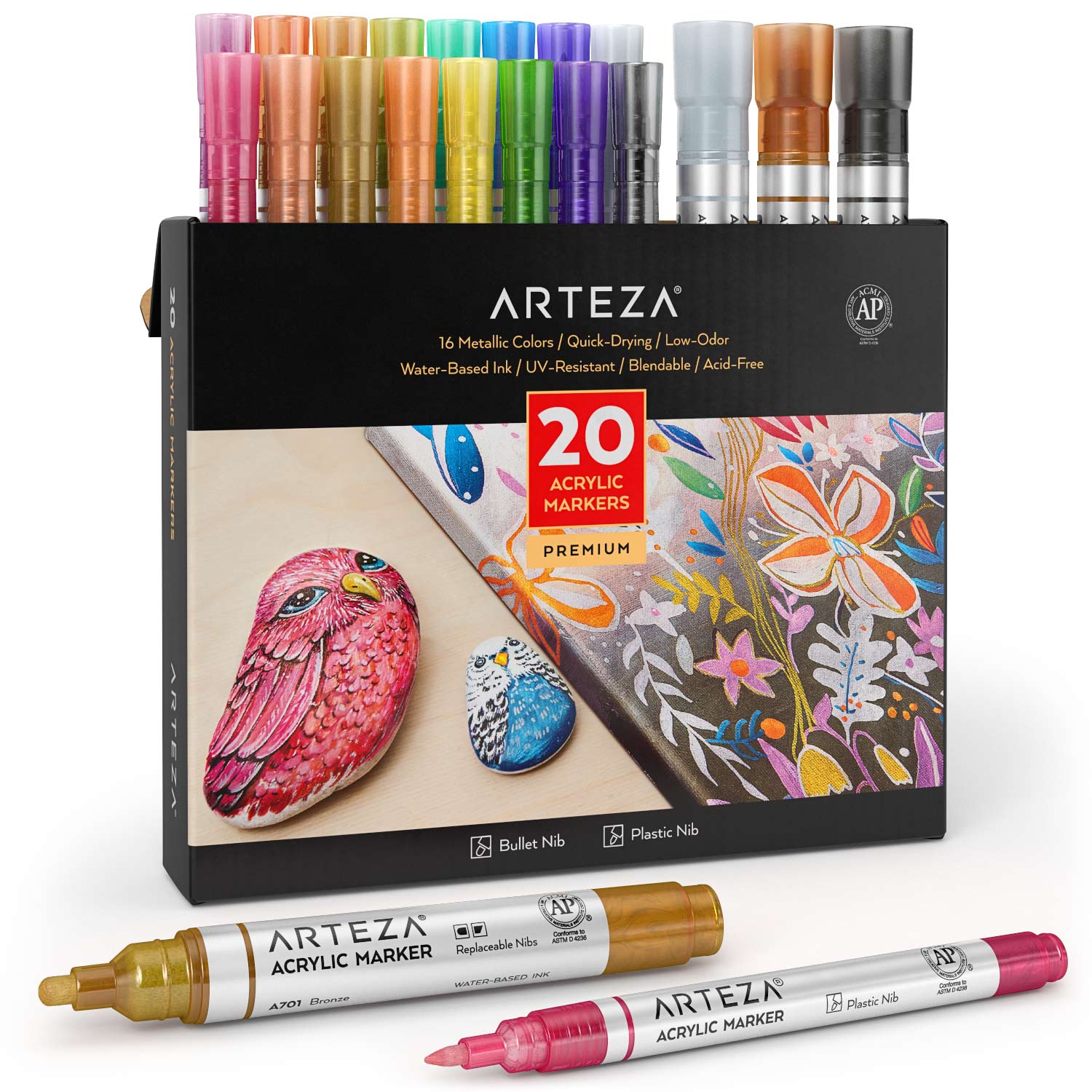 Shop Arteza Acrylic Paint Markers, Set of 20 at Artsy Sister. in