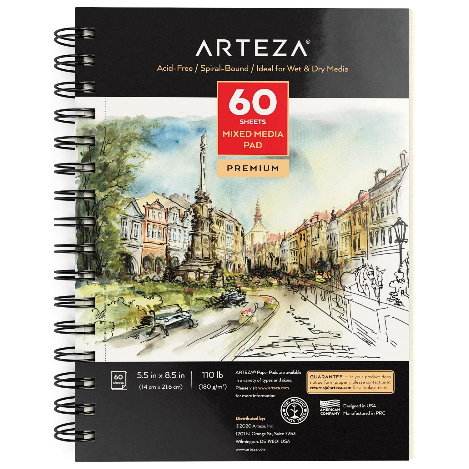 ARTEZA Drawing Pad 8x10 Inches, Pack of 2, 50 Pages Each, Drawing Notebook,  Sketch Books for Drawing, Perfect Drawing Pads for Artists, Quality Sketch