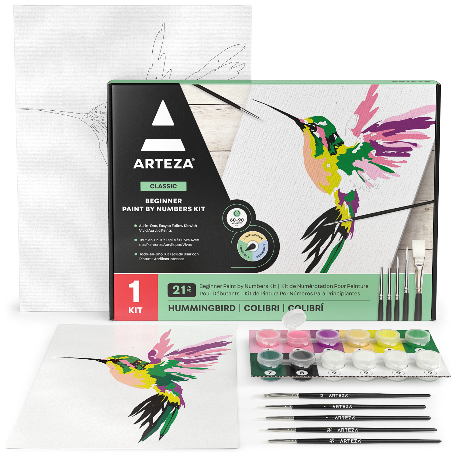 ACANDYL Paint by Numbers Paint by Number for Adults Canvas Paint by Numbers  for Adults Beginner Kids Hummingbird Paint by Number Kits Acrylic Paint