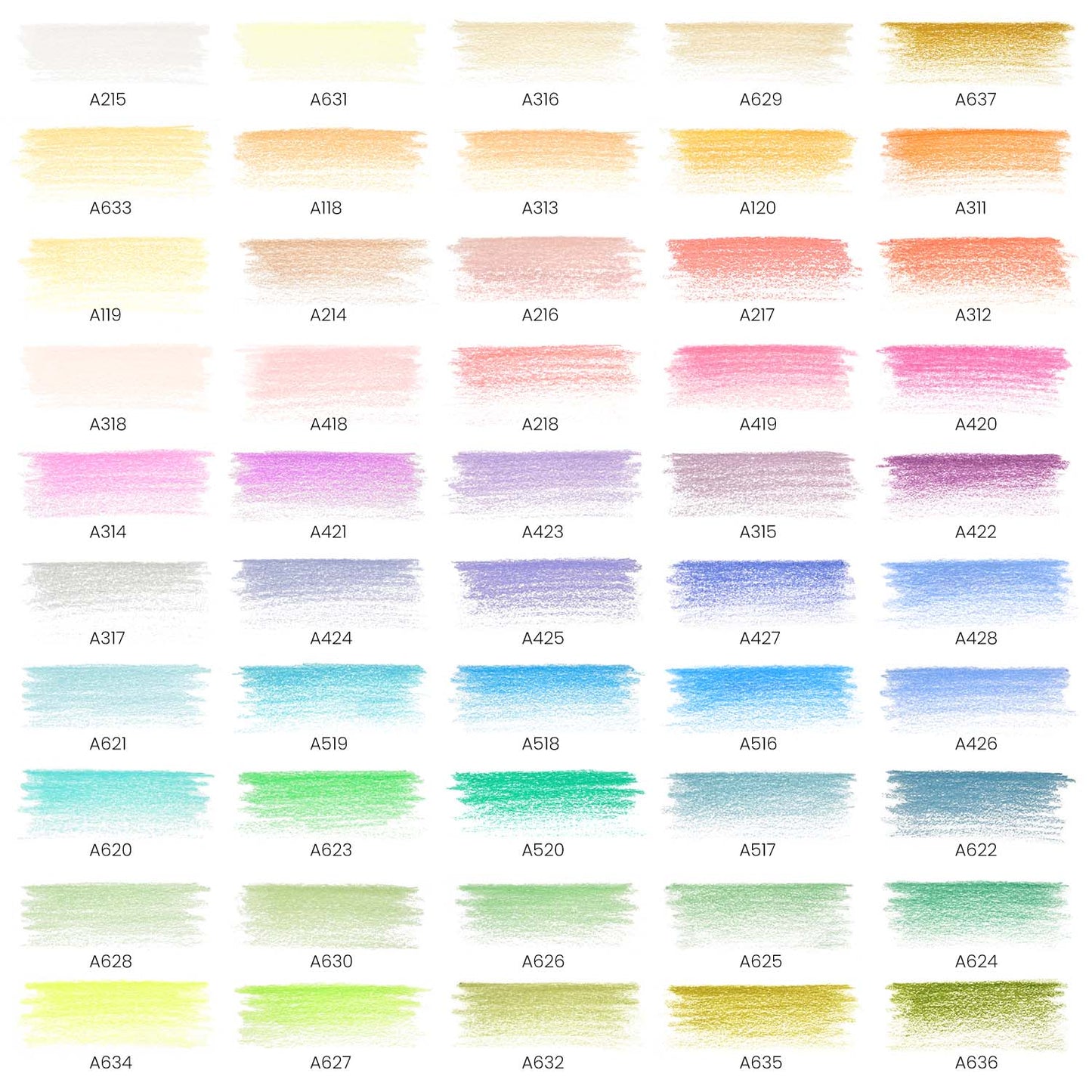 Pastel Colored Pencils - Set of 50