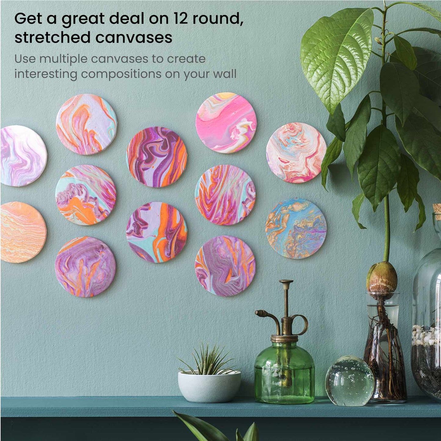 Round Stretched Canvas, 4" Diameter - Pack of 12