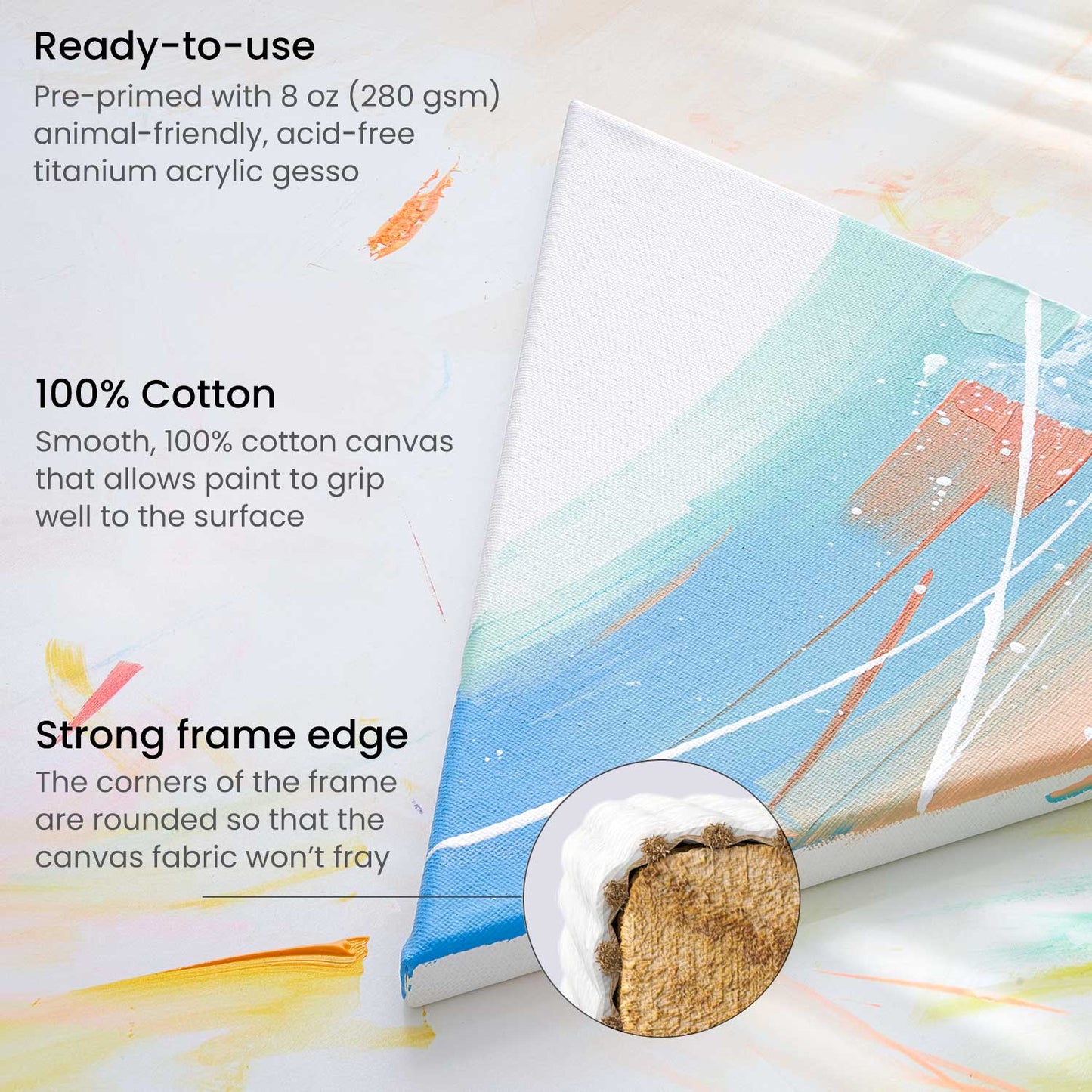 Triangle Stretched Canvas, 12" Sides - Pack of 10