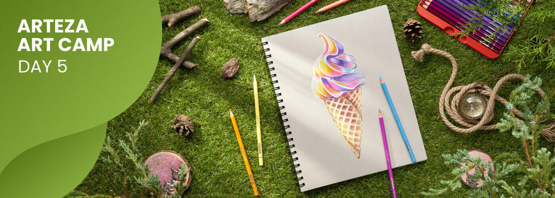 How to Draw Ice Cream with Colored Pencils | Arteza Camp Day 5