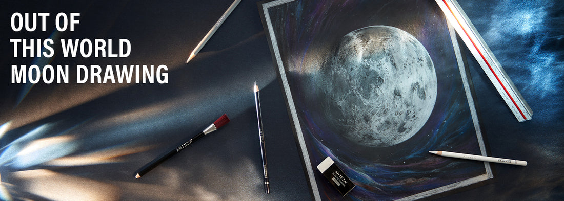 How to Make a Moon Drawing on Black Paper