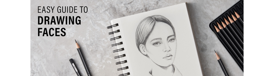 Pencil Sketch for beginners, How to draw a face - step by step