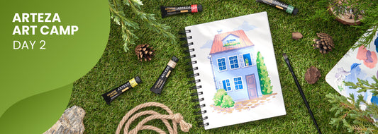 Create a House Drawing & Paint with Gouache | Arteza Art Camp Day 2