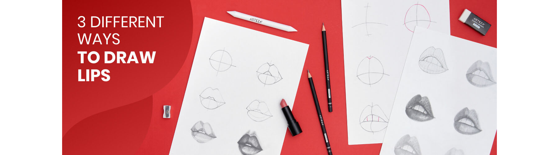 How to Draw Realistic Lips Step-by-Step in 3 Different Ways