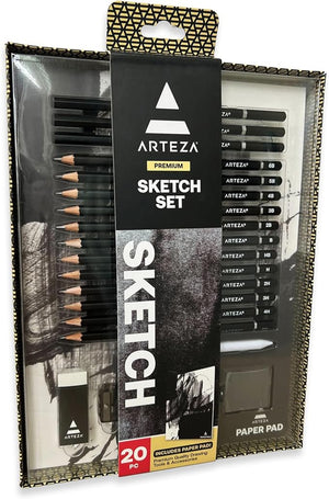 Arteza 20pc Sketch Set - Complete Artist Kit for Ultimate Sketching Precision