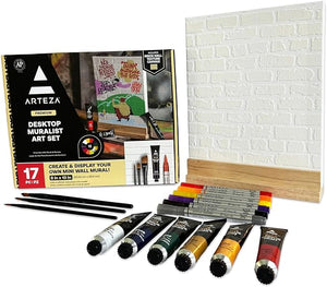 ARTEZA Desktop Muralist Art Set - 17 Pieces | Create Your Own Mini Wall Mural