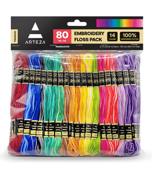 Embroidery Floss, Variegated Colors - 80 Pieces