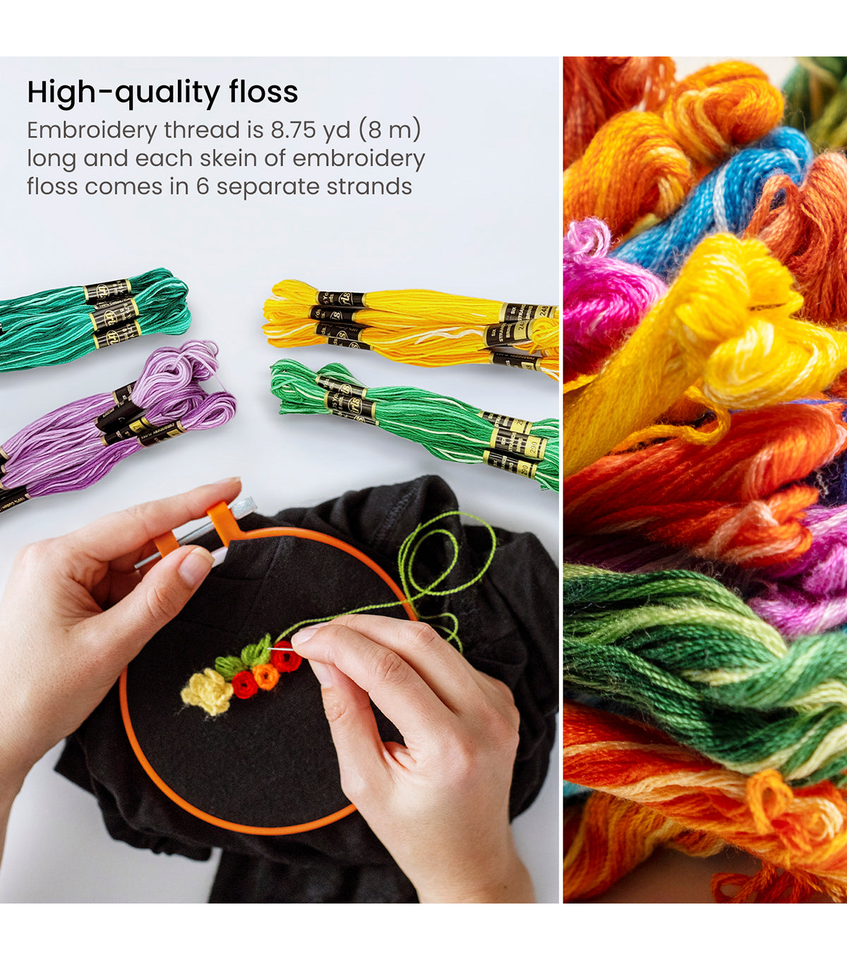40 Variegated Colors Set Gassed Mercerized Egyptian Cotton Embroidery Floss  8 Meters Skein Mouline Variation Cross Stitch Thread