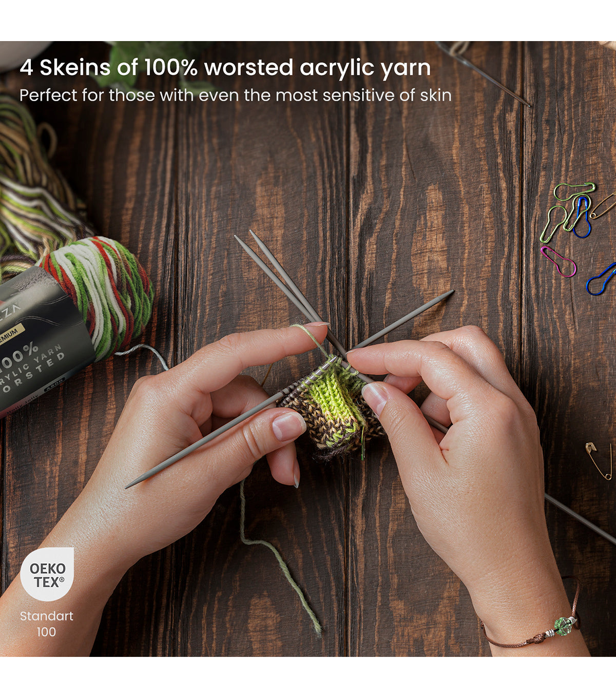 Dark Colors Mini Pack of 20 Worsted Acrylic Yarn - Arteza