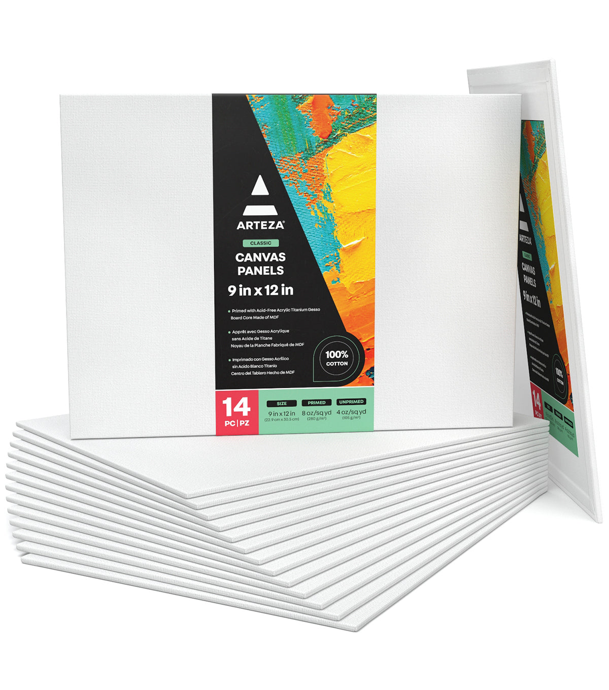 Classic Canvas Panels, 9" x 12" - Pack of 14