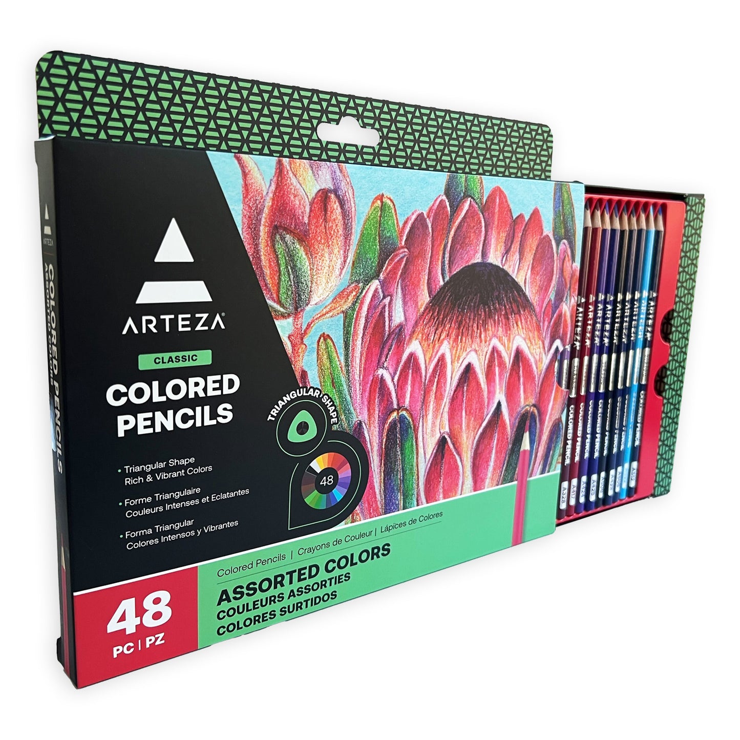 Colored Pencils, Triangle Shaped - Set of 48